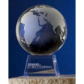 Optical Crystal Globe Award w/ Crystal Base (4")